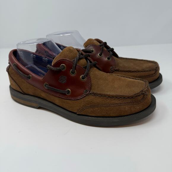 West Marine Boat Shoes Men's 9.5 Brown Leather Classic Comfort Mocs Casual EUC - Picture 6 of 12